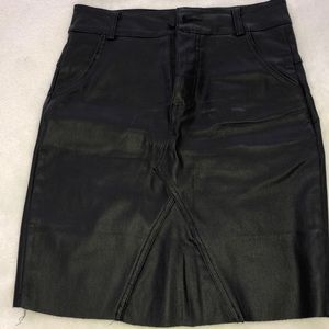 Black leather skirt
